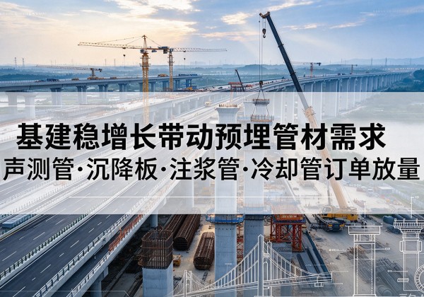 巧家基建稳增长带动预埋监测管材需求，声测管、沉降板、注浆管订单持续放量